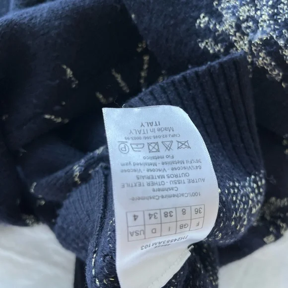 Dior Navy Blue Sweater with Siver galaxy size 36